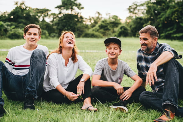 Happy family enjoying the park