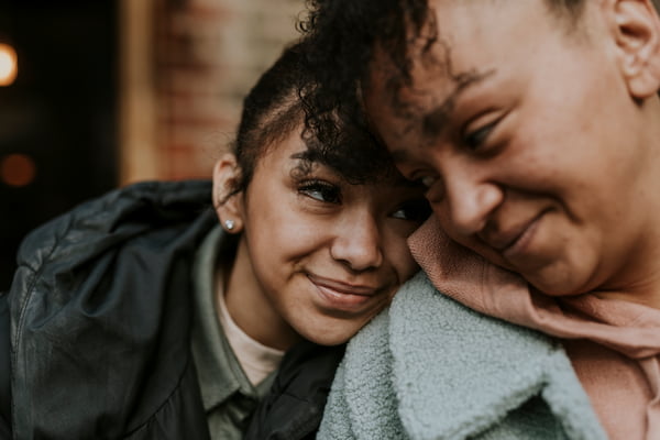 Happy mother and daughter